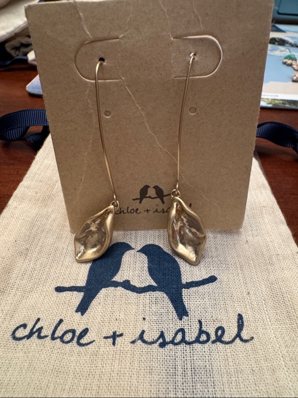 Chloe + Isabel Sculpted Leaf Drop earrings